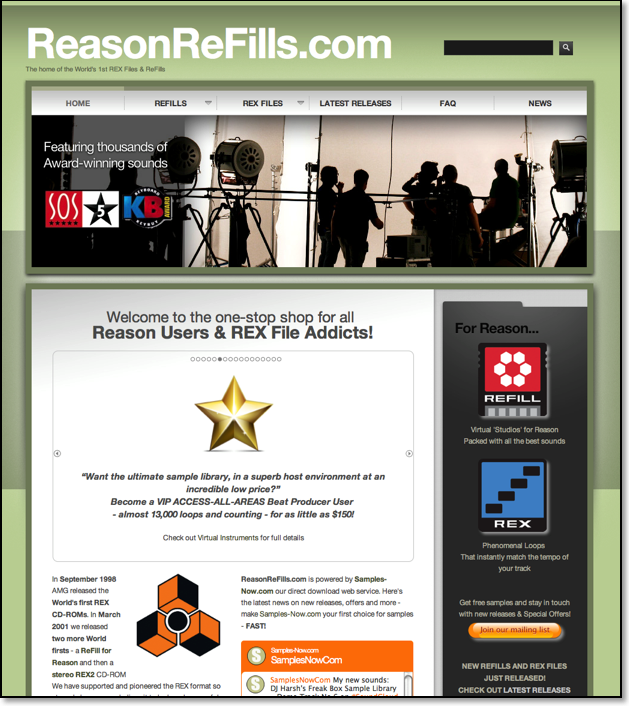 ReasonReFills.com for Propellerhead&#39;s Reason - ReFills &#38; REX Files1